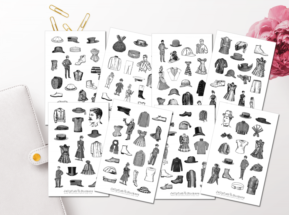 Vintage Fashion Sticker Set